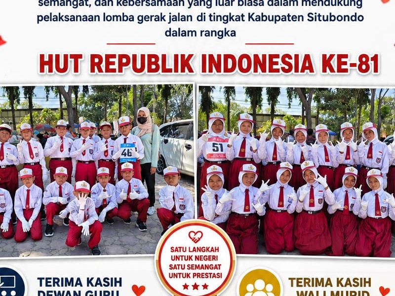 Semangat Kebangsaan dalam Gerak Jalan HUT Ke-81 Republik Indonesia SD Negeri 1 Juglangan